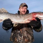 Ice fishing for northern pike