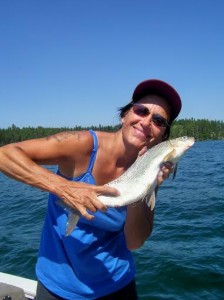 Berny Croy with a whitefish caught out of Flathead Lake back in 2008