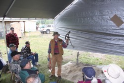 Bob Sheppard giving a wolf trapping demo photo 1