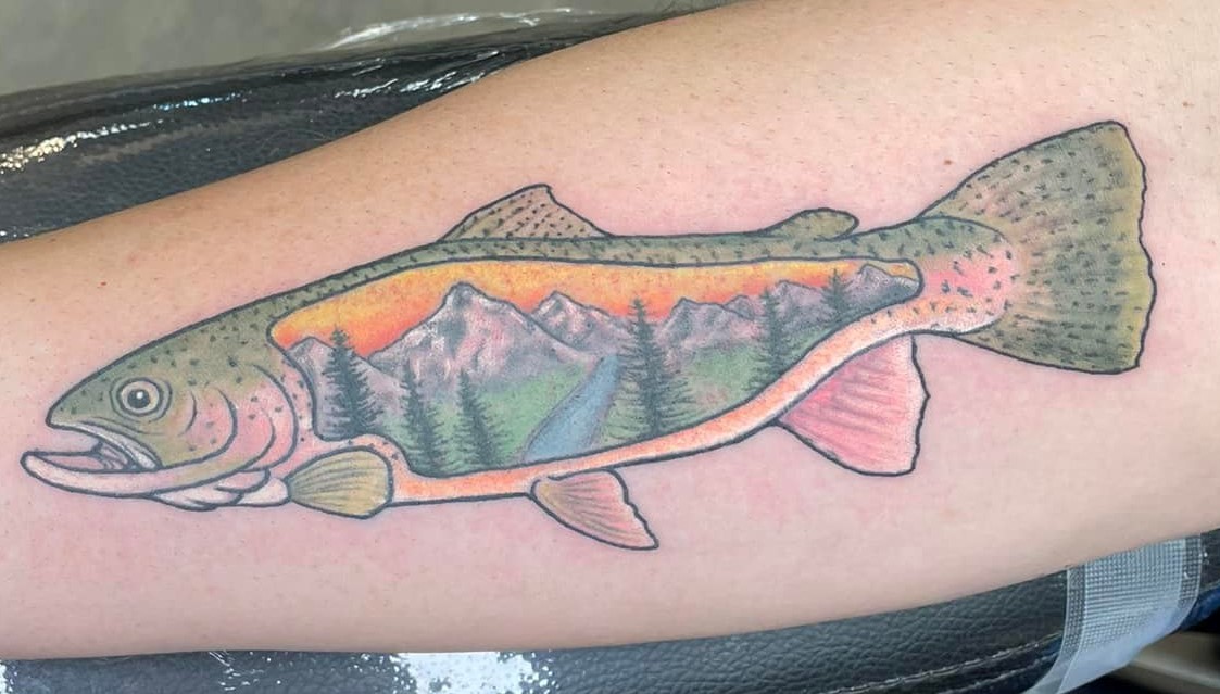 brook trout today for delaney  and we did the circle  im in love  with how this turned out thanks soooo much  done  Instagram