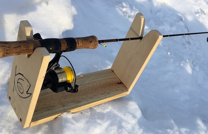 home made ice fishing rod holder Sled Organize and secure your ice fishing rods with our durable Ice Rod Rack
