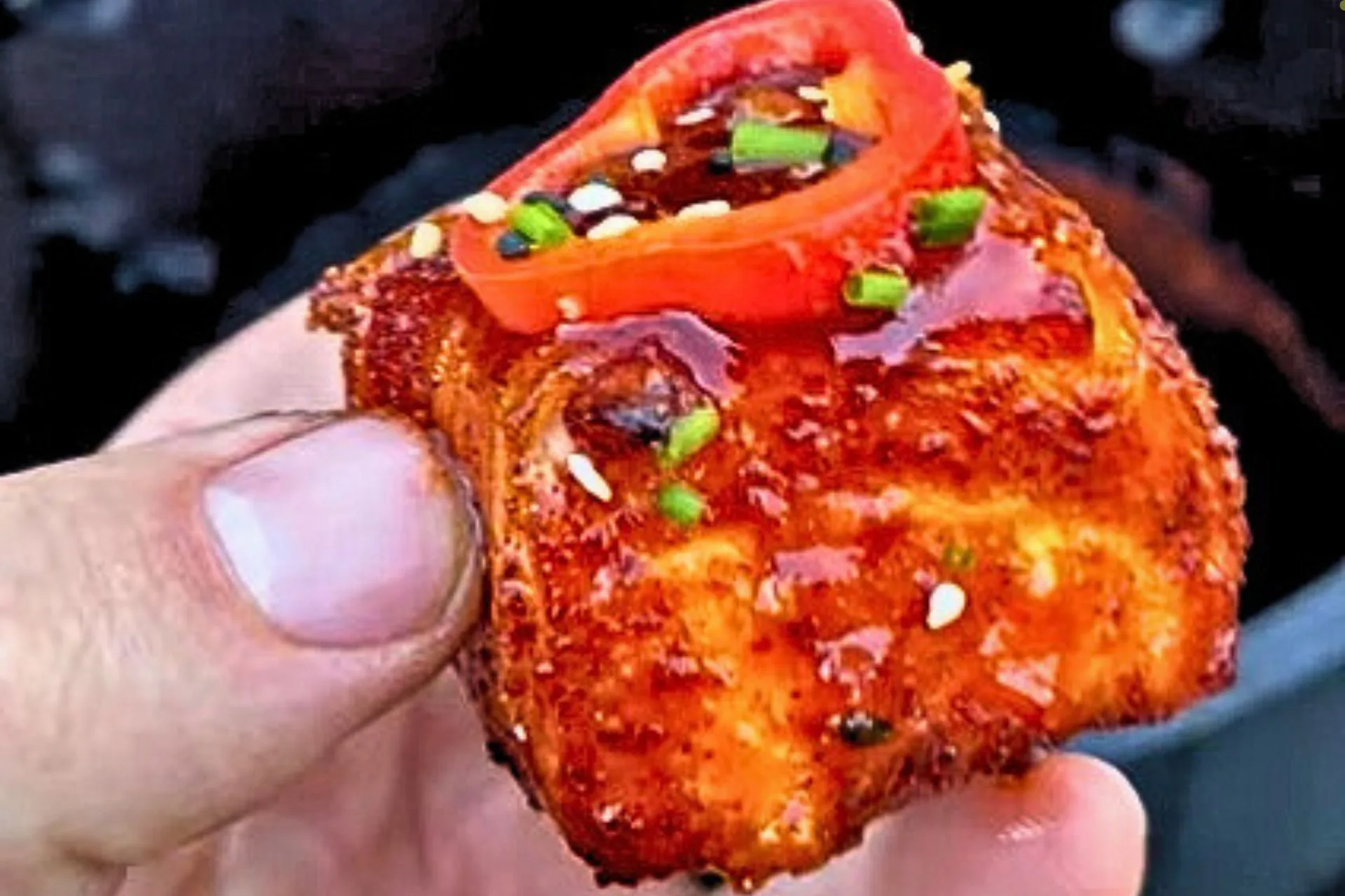 Honey Basted Bacon-Wrapped Salmon Bites