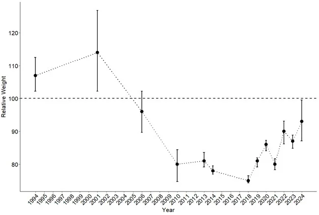 Lake trout condition index of Payette Lake