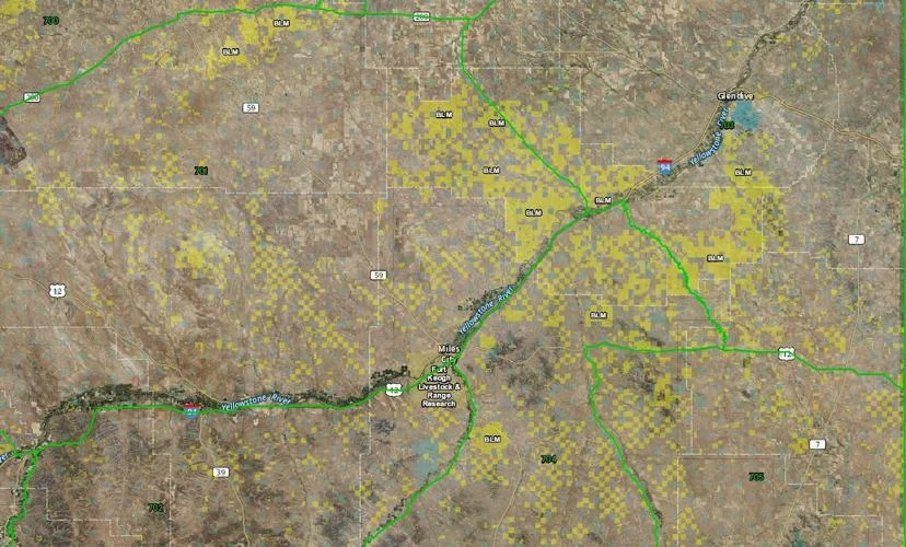OnX map identifies BLM acres for potential disposal