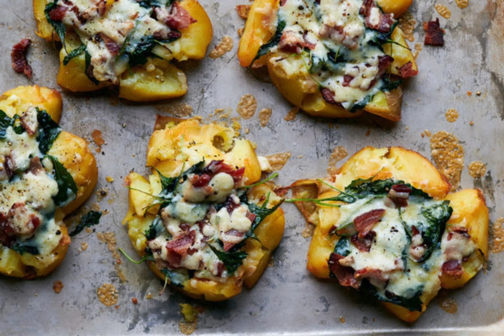 Cooking with Kokanee Quinn: Smashed Potatoes With Bacon, Cheese and Greens