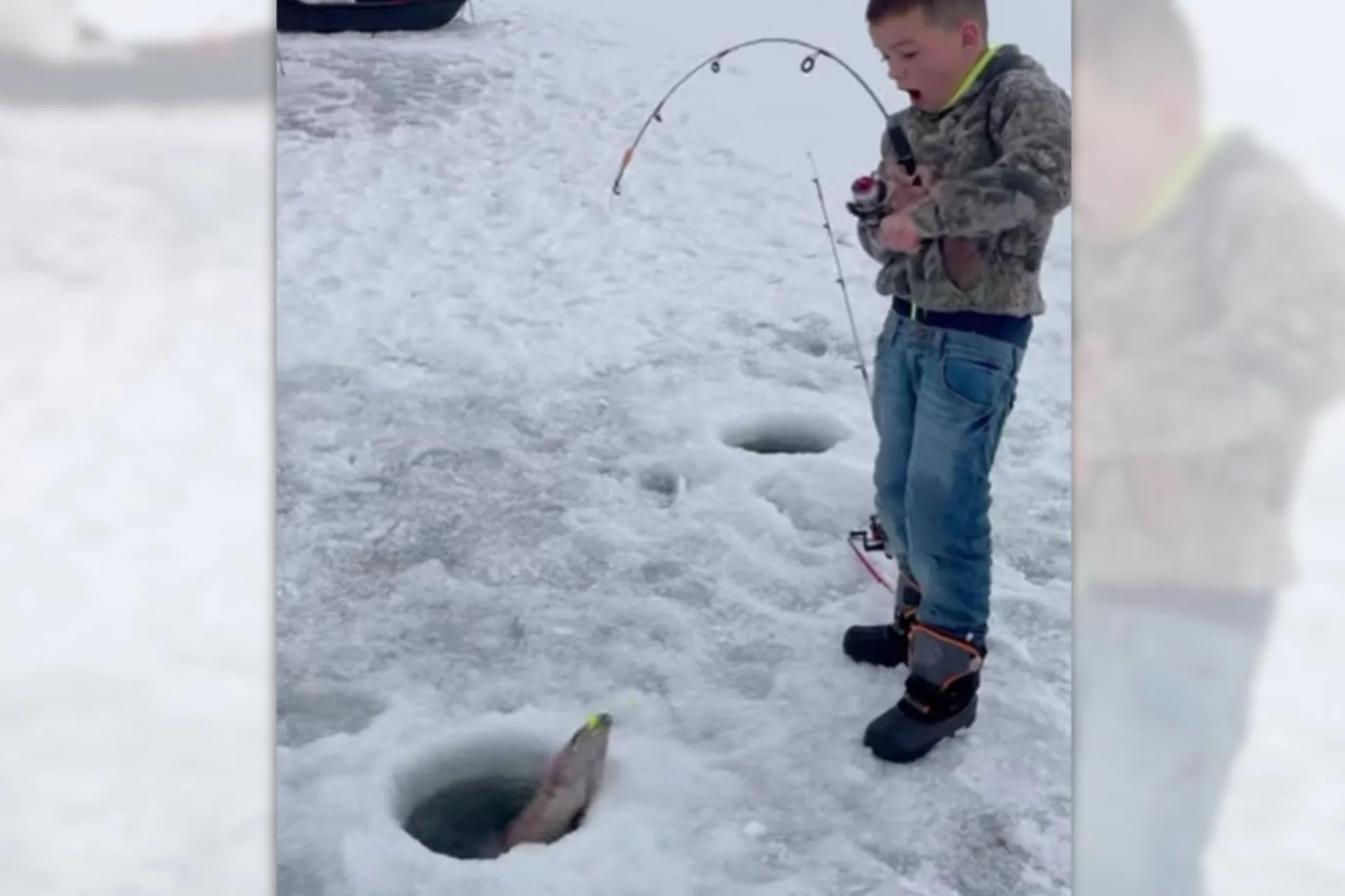 Nothing Beats Watching a Kid Pull a Monster Through the Ice