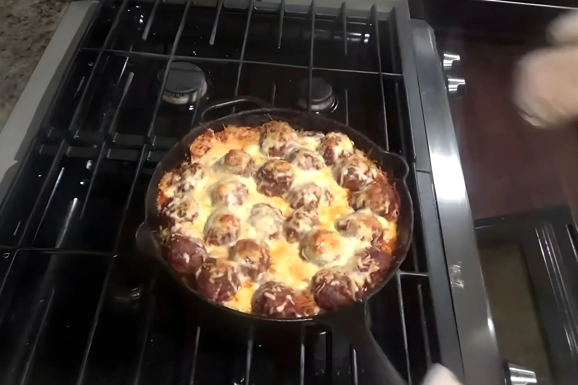 Spaghetti and Venison Meatballs for Skillet Sunday