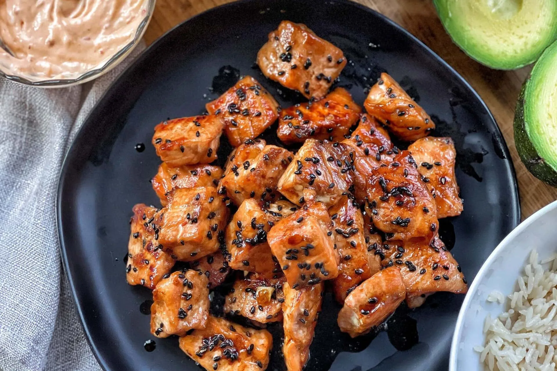 Baked Honey Garlic Salmon Bites