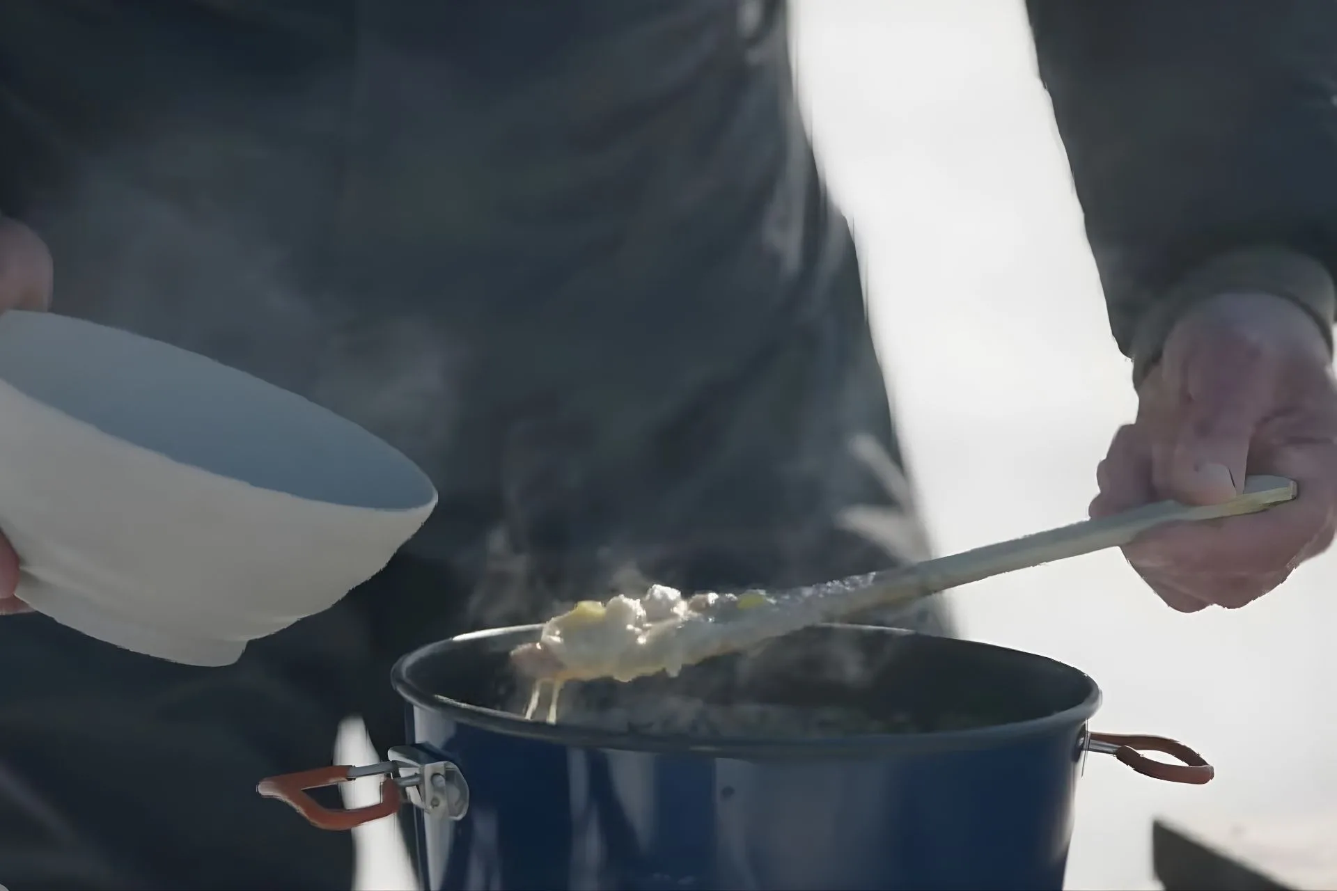 Walleye Chowder on the Ice