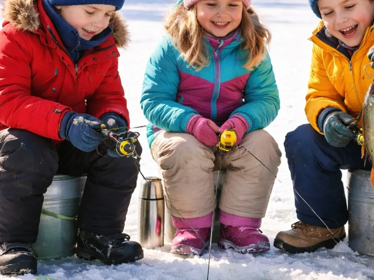 Kids Ice Fishing at Hebgen Lake: Laughs, Winter Magic & Kids-N-Snow in West Yellowstone (Video)