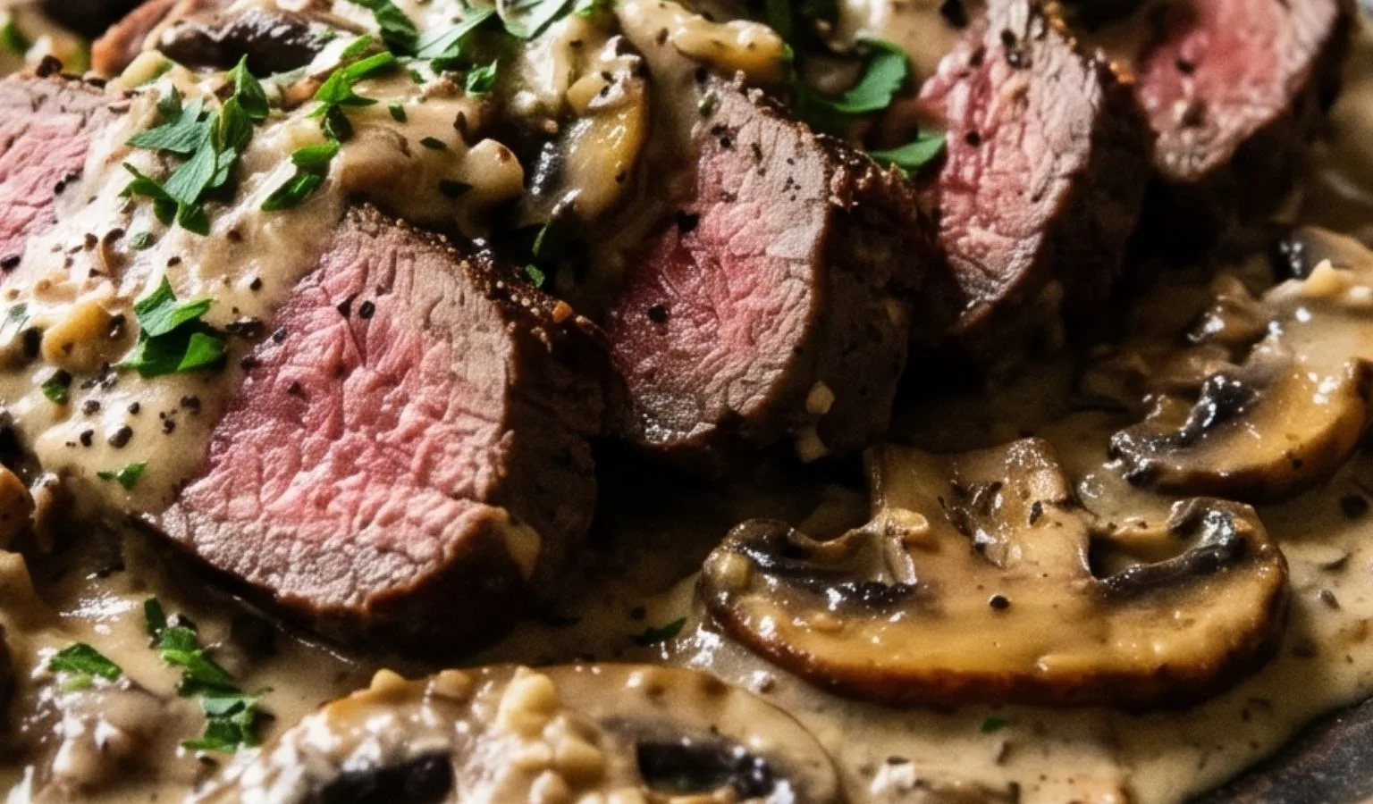 Easy Roasted Venison with Creamy Mushroom Sauce