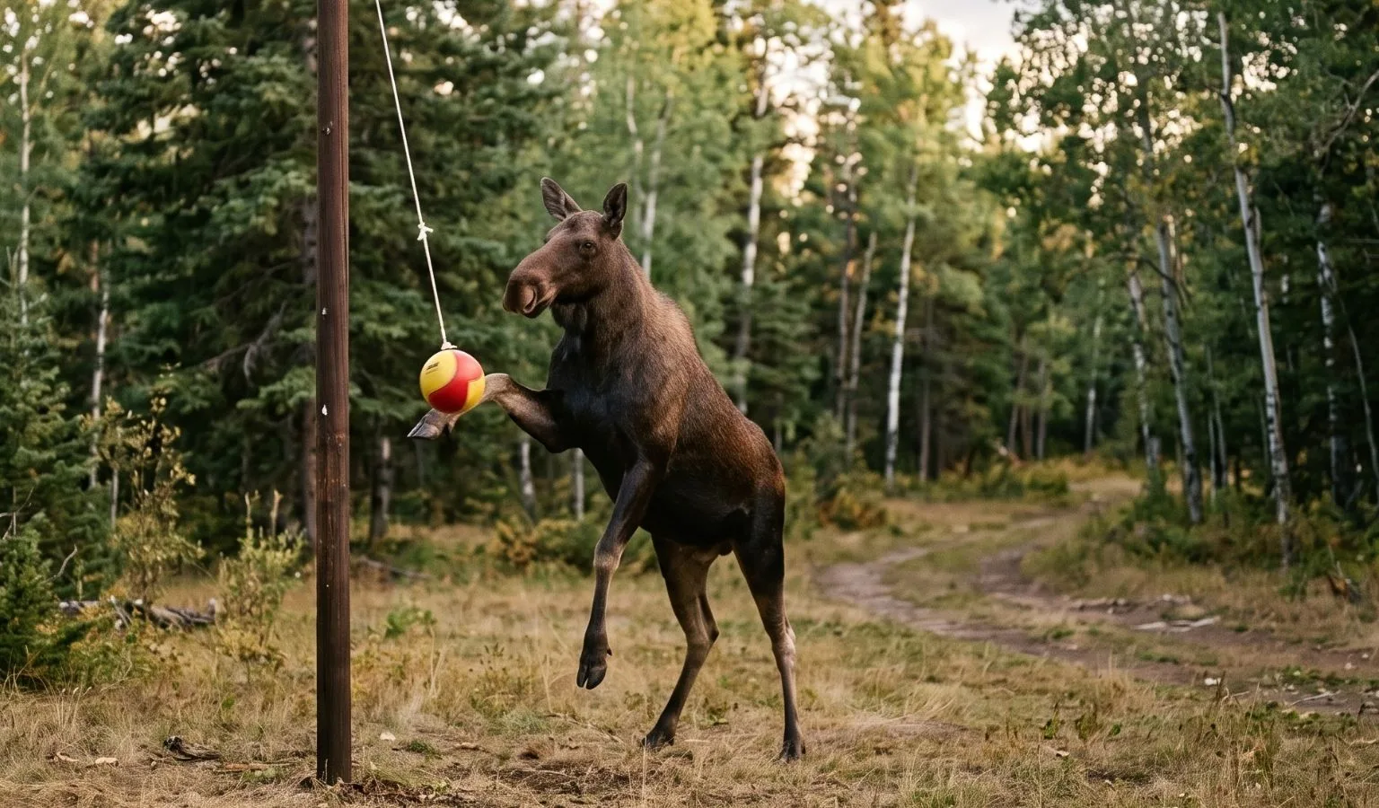 Discover the Intelligence of Moose: Tetherball Fun!