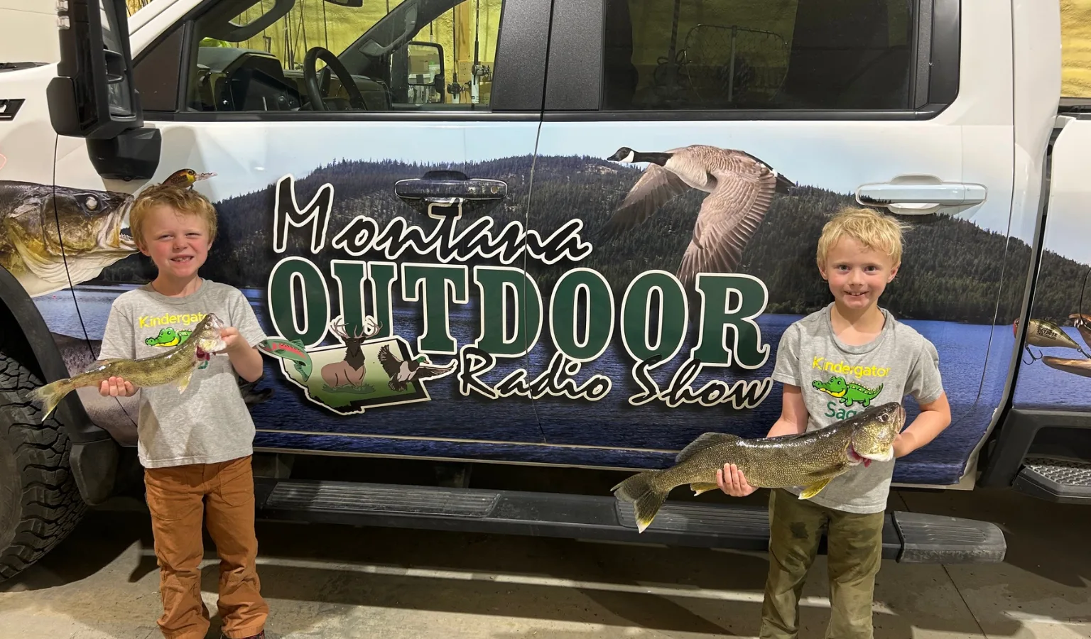 7 Year Old Twins Catch Walleye on Fort Peck