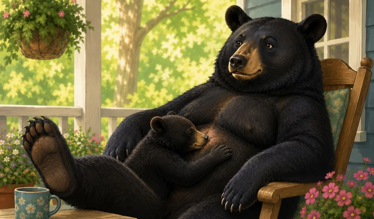 Nature’s Mother: A Bear’s Unconventional Relaxation Station