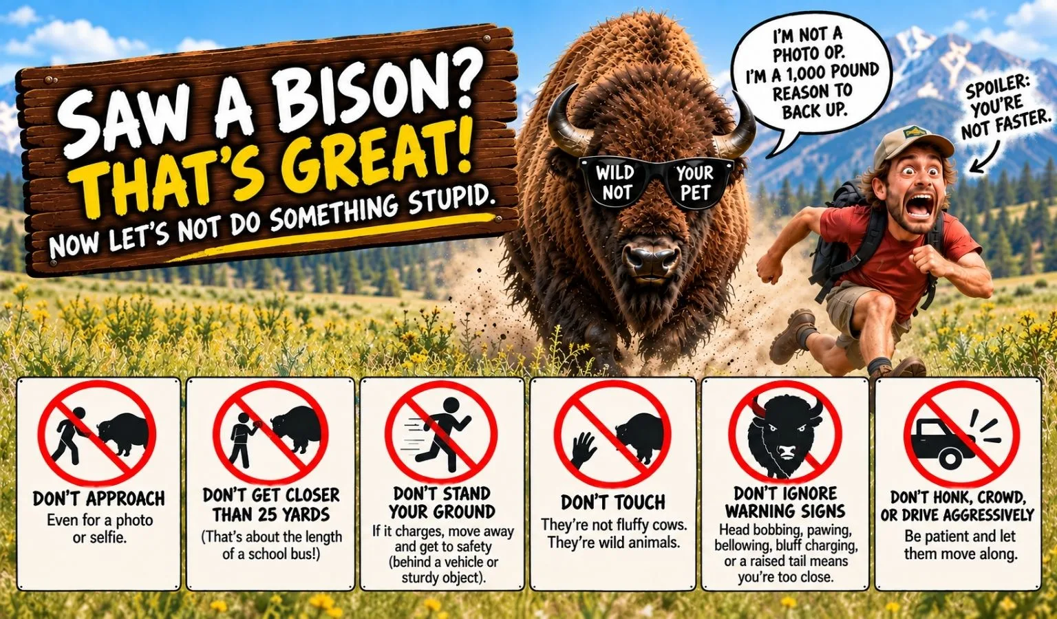 BISON SAFETY REMINDER: Give them space!