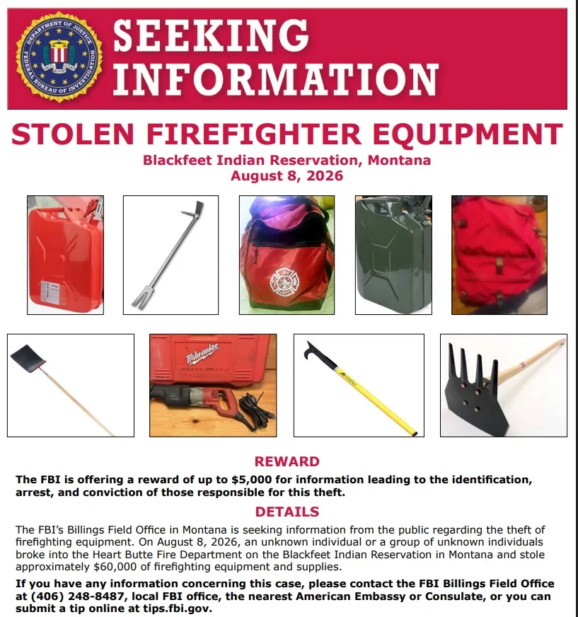 Reward offered for firefighting equipment stolen